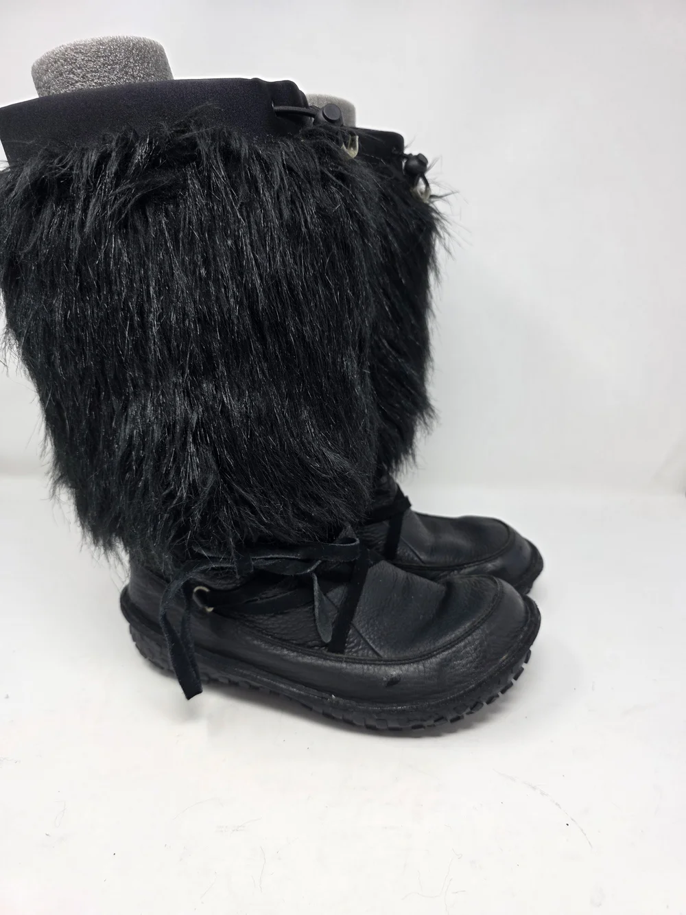 Sorel Ahnah Black Leather Faux Fur Thinsulate Winter Boots Womens Size 7